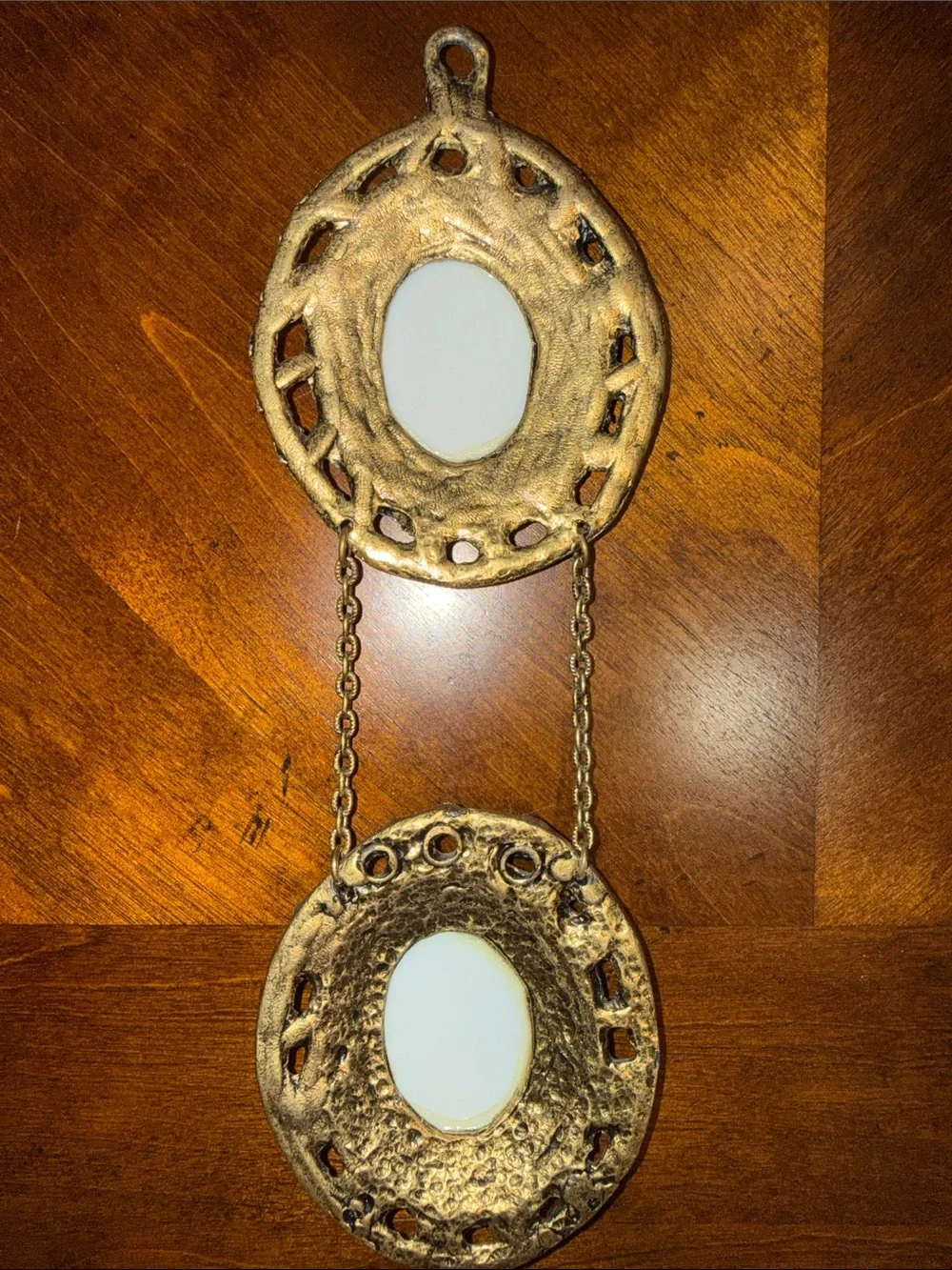 Antique-Style Gold Double Oval Double Porcelain Cameo